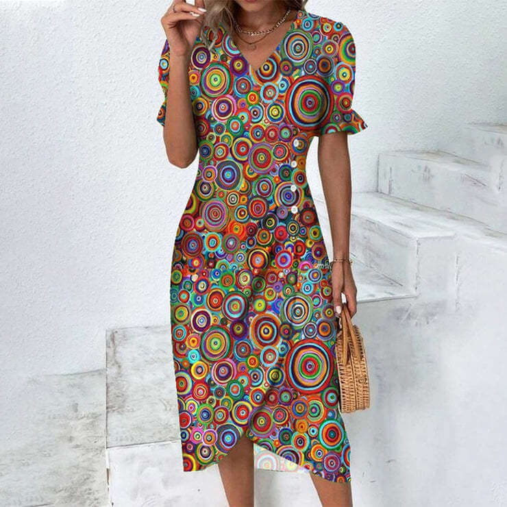 Robe portefeuille imprimée | Élégante & confortable