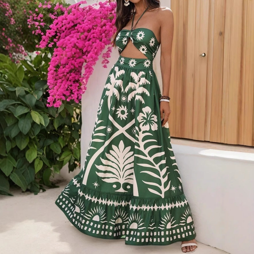 Robe Longue Imprimée Tropicale