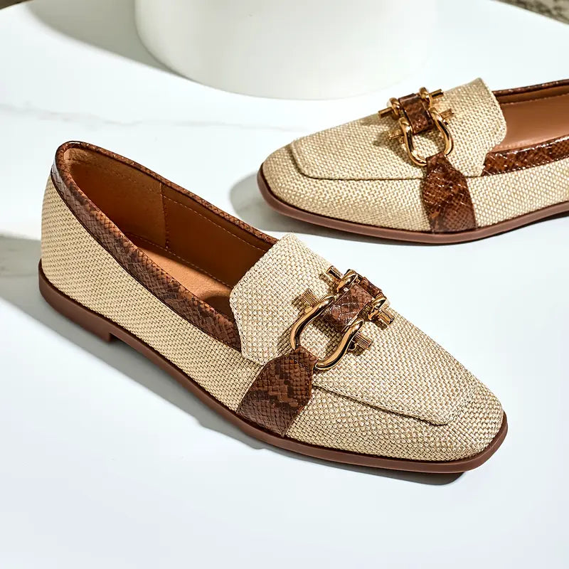 Mocassins tressés |  Marron foncé | Élégants & aérés