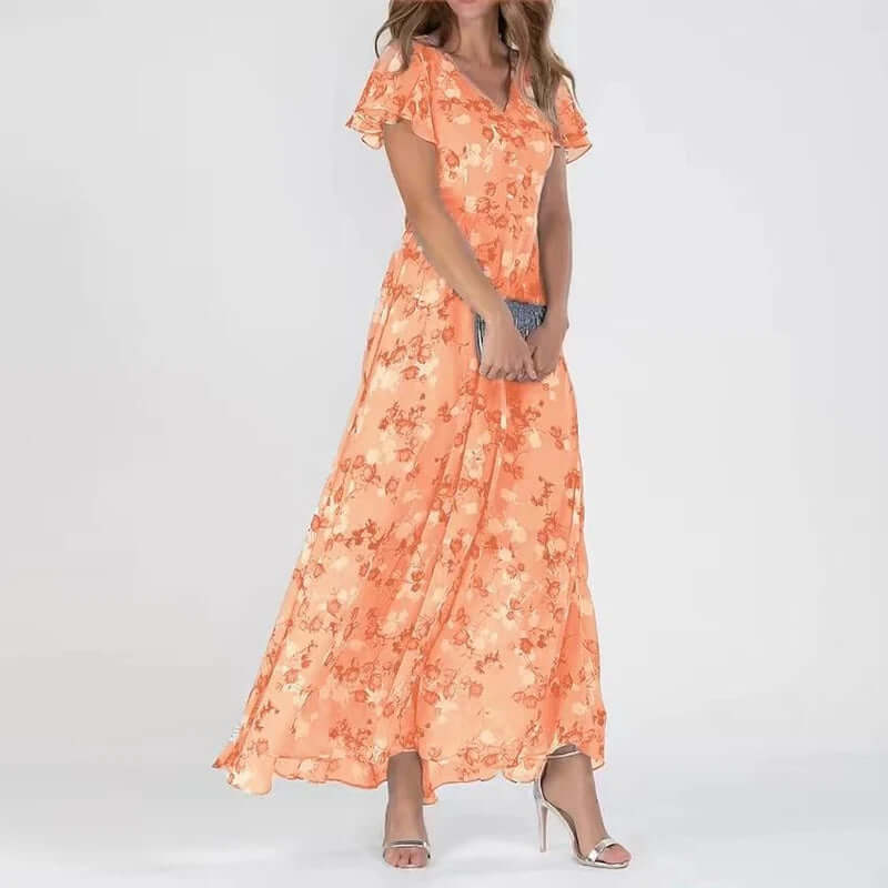 Robe longue fluide fleurie | Élégante & romantique | Parfaite pour l’été