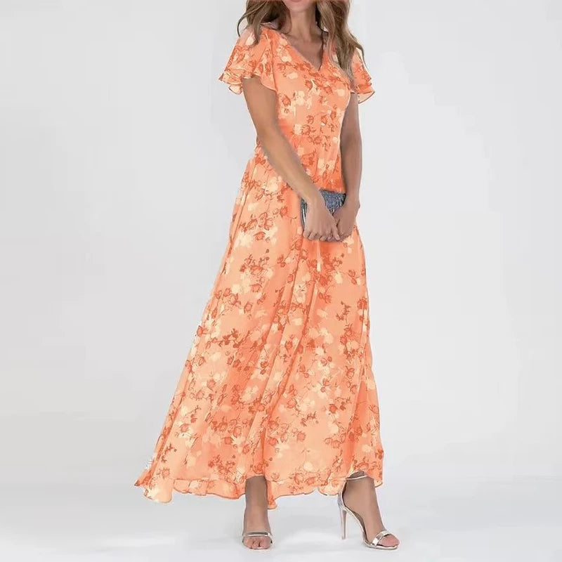 Robe Longue Fluide | Légèreté Florale | Élégance Estivale