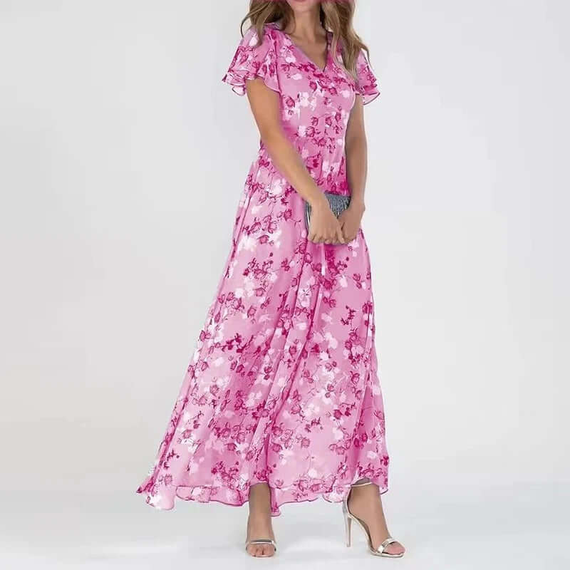 Robe longue fluide fleurie | Élégante & romantique | Parfaite pour l’été