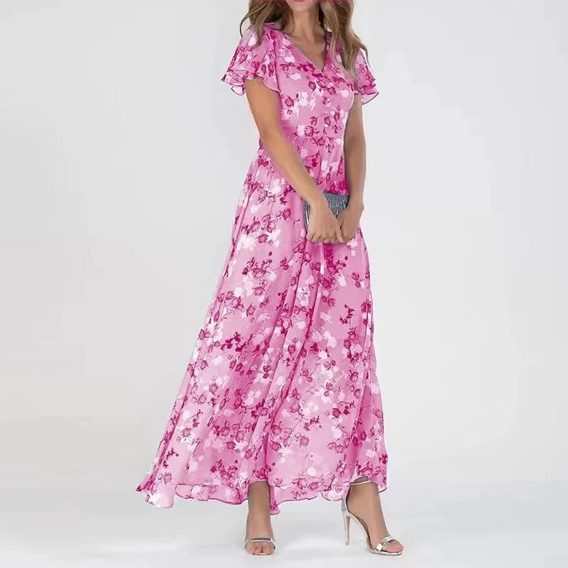 Robe Longue Fluide | Légèreté Florale | Élégance Estivale