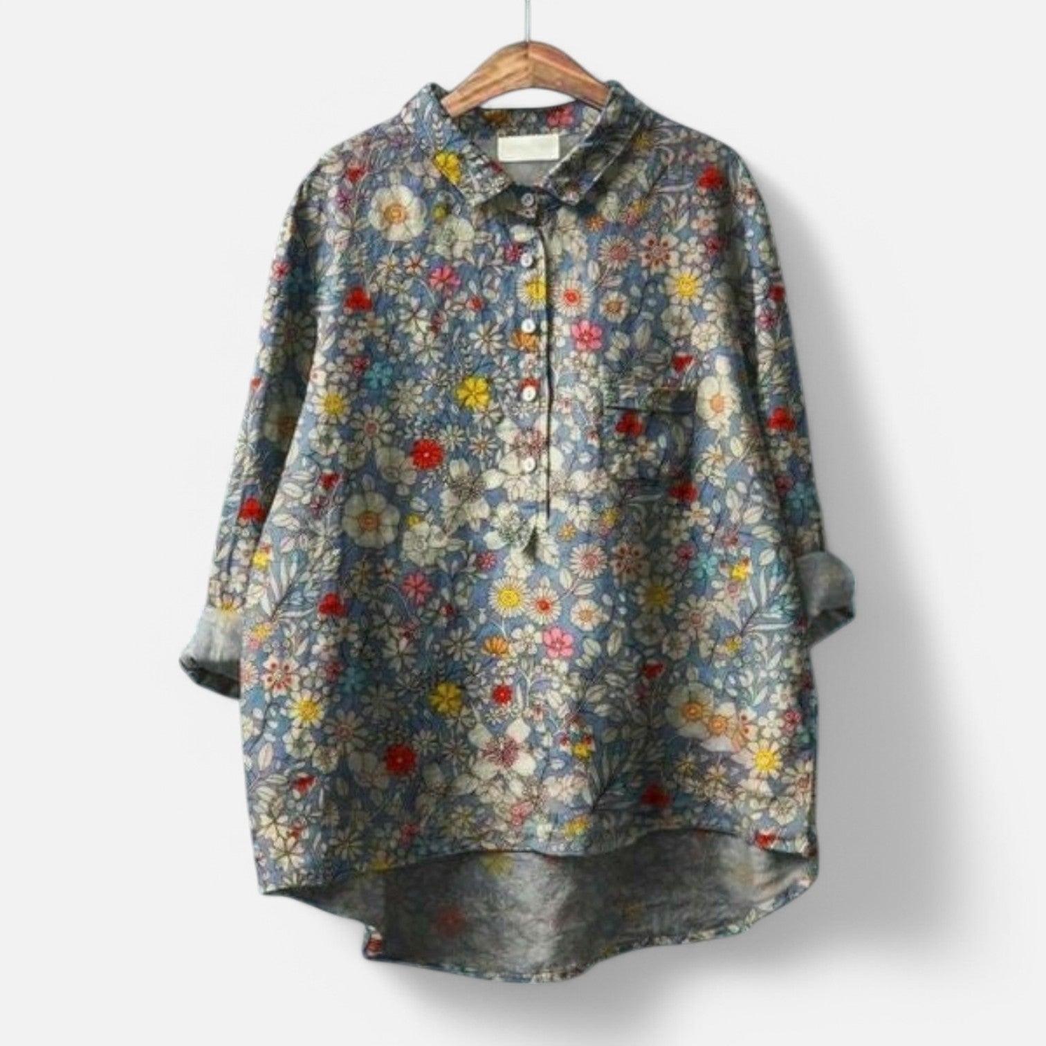 Chemise Oversize Fleurie | Coton Doux | Style Artistique et Décontracté