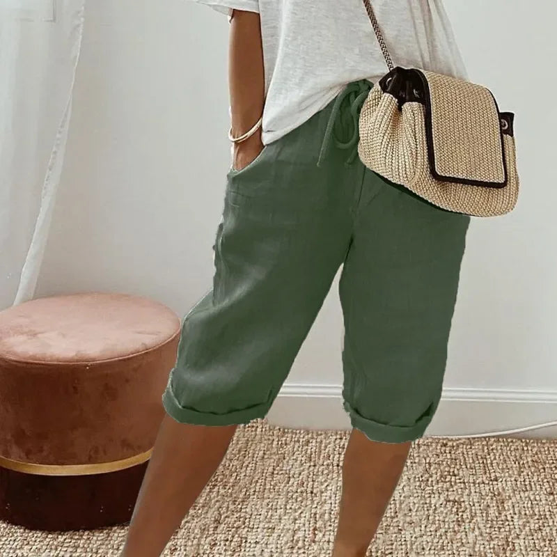 Bermuda en lin | Taille ajustable | Fraîcheur estivale