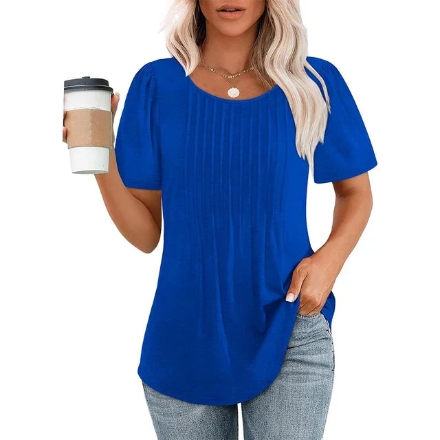 T-shirt plissé chic | Confort quotidien | Détails élégants