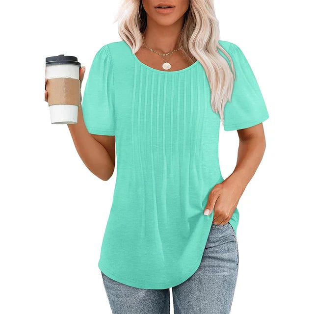 T-shirt plissé chic | Confort quotidien | Détails élégants
