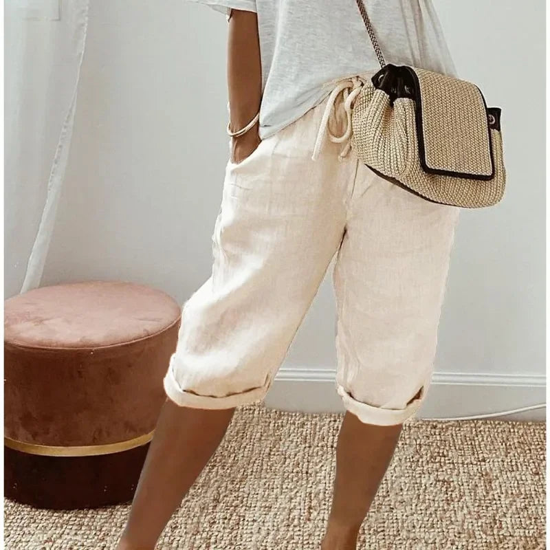 Bermuda en lin | Taille ajustable | Fraîcheur estivale