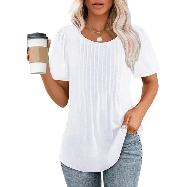 T-shirt plissé chic | Confort quotidien | Détails élégants