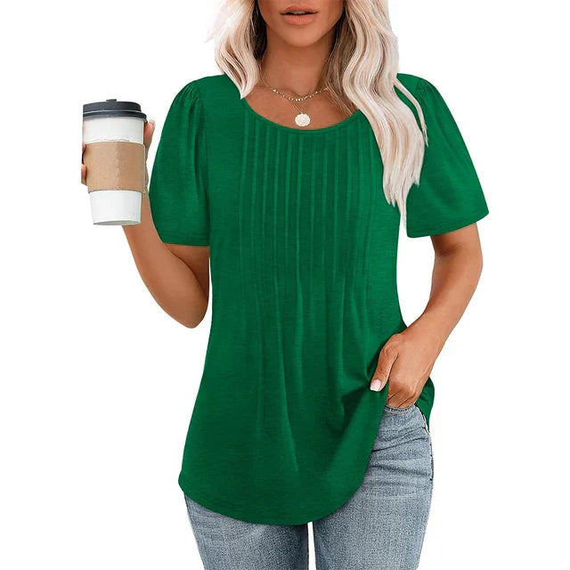 T-shirt plissé chic | Confort quotidien | Détails élégants