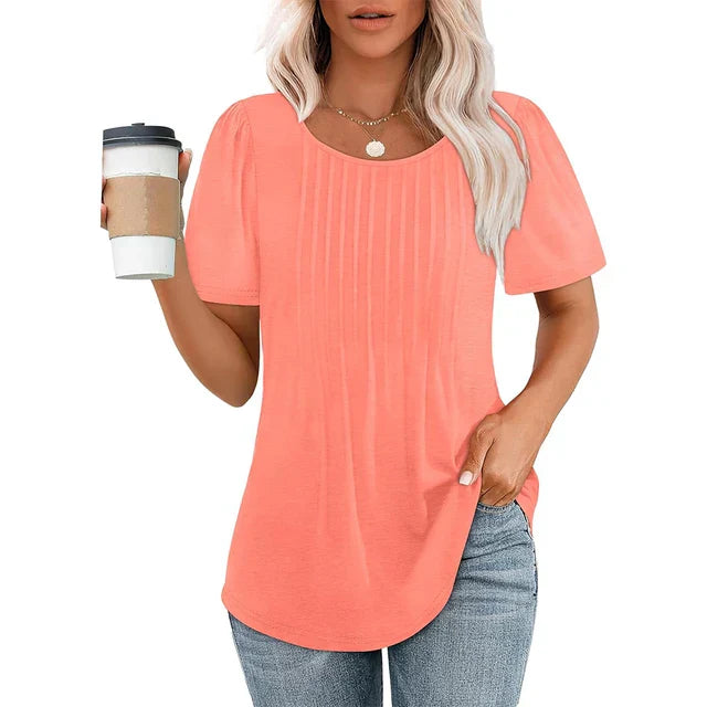 T-shirt plissé chic | Confort quotidien | Détails élégants
