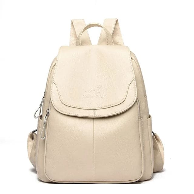 Lavinque Bags Beige Sac à Dos Élégant | Cuir PU | Pratique et Moderne