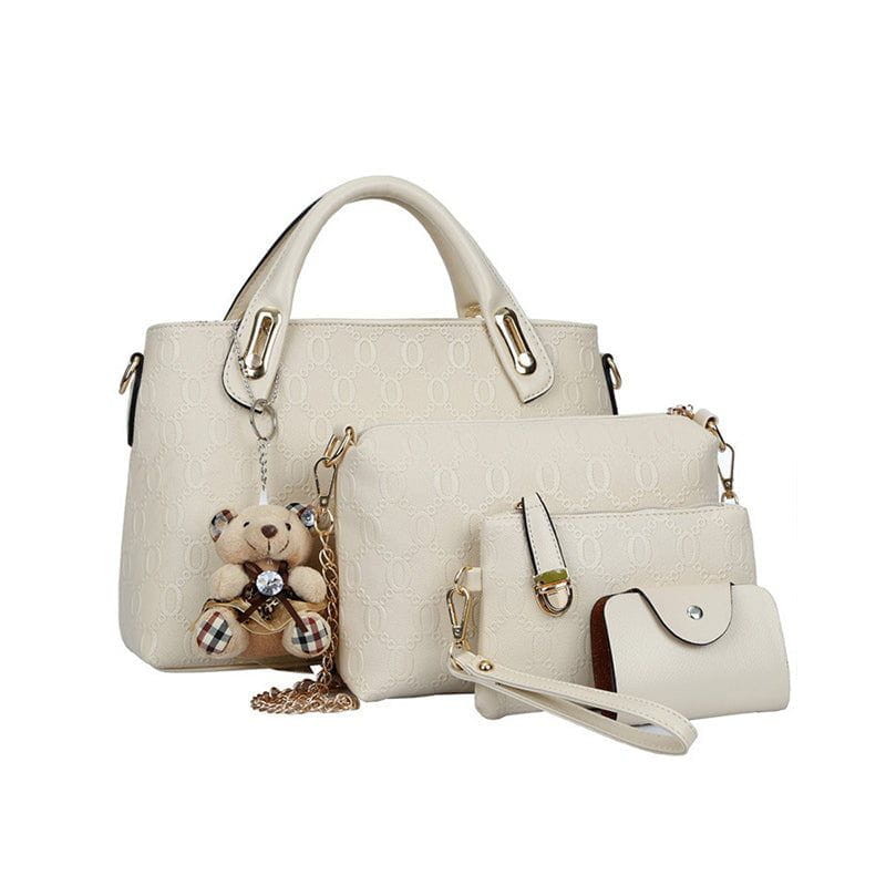 Lavinque Bags Blanc Ensemble de Sacs à Main | 4 Pièces | Élégance & Polyvalence