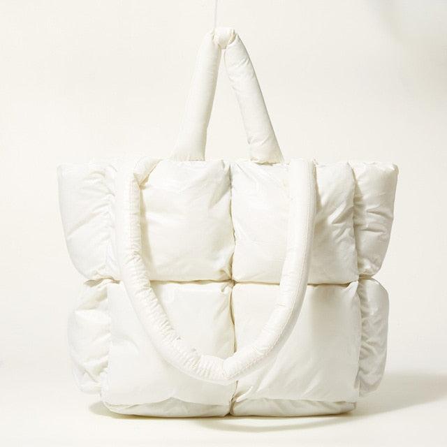 Lavinque Bags Blanc Sac Matelassé Volume | Marron Caramel | Tendance, Moelleux et Spacieux