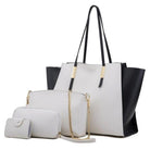 Lavinque Bags Blanc Set de Sacs 4 Pièces | Bleu Poudré & Blanc | Élégance Polyvalente