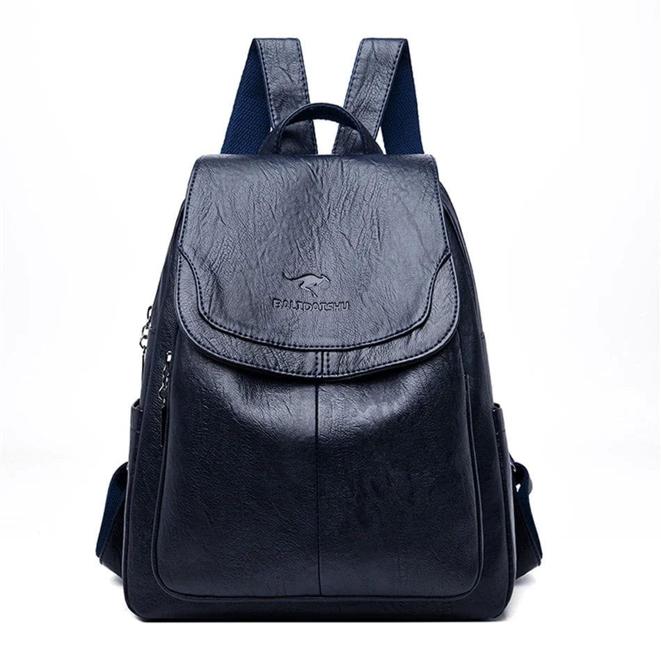 Lavinque Bags Bleu Marine Sac à Dos Élégant | Cuir PU | Pratique et Moderne
