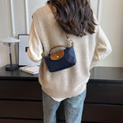 Lavinque Bags Bleu Mini Sac à Main Chic | Bleu Marine & Marron | Élégant et Compact