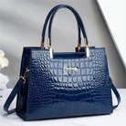 Lavinque Bags Bleu Sac à Main Élégant | Effet Croco | Chic et Intemporel