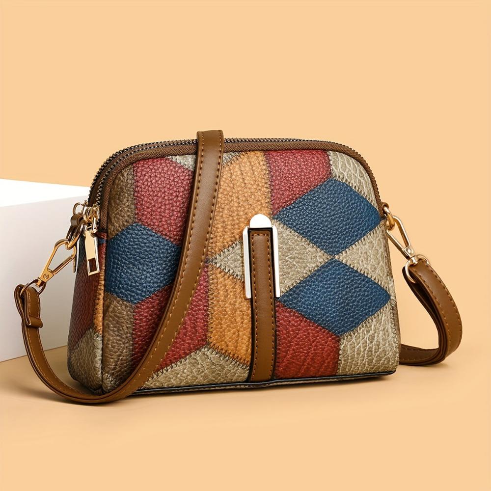 Lavinque Bags Bleu Sac Bandoulière Patchwork | Multicolore | Artistique et Tendance