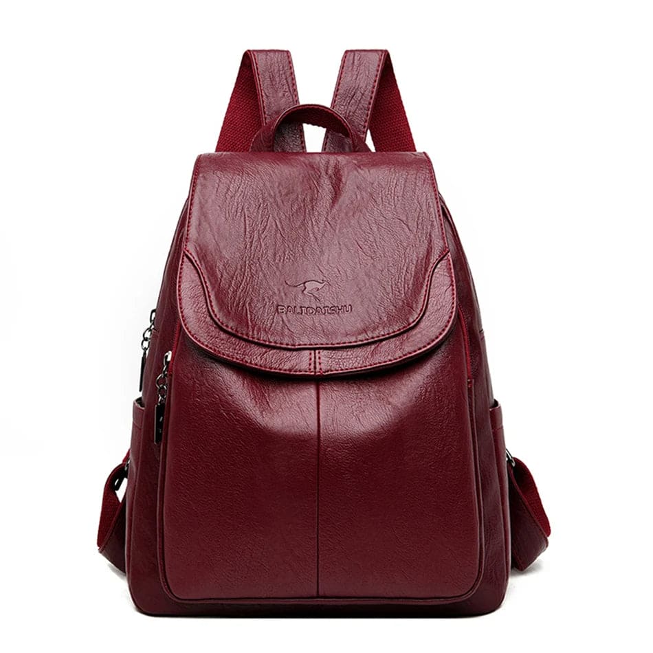 Lavinque Bags Bordeaux Sac à Dos Élégant | Cuir PU | Pratique et Moderne