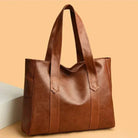 Lavinque Bags Cabas Souple en Similicuir | Marron Cognac | Élégance Minimaliste et Grande Capacité