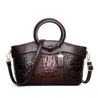 Lavinque Bags Café / Taille Unique Sac à Main Élégant | Cuir Style Croco | Chic & Sophistiqué