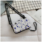 Lavinque Bags Fleurs bleues / Taille Unique Sac Bandoulière Rigide | Design Moderne | Pratique et Tendance