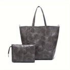 Lavinque Bags Gris Cabas Minimaliste avec Pochette | Marron Taupe | Élégant et Fonctionnel