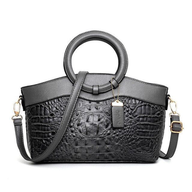 Lavinque Bags Gris / Taille Unique Sac à Main Élégant | Cuir Style Croco | Chic & Sophistiqué