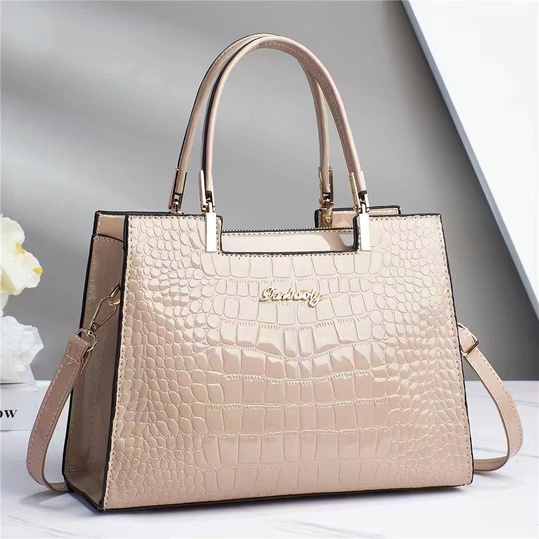 Lavinque Bags Kaki Sac à Main Élégant | Effet Croco | Chic et Intemporel