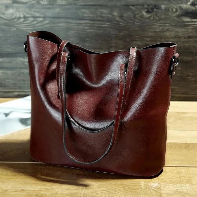 Lavinque Bags Le vin / Taille Unique Sac Cabas Élégant | Cuir Synthétique & Bandoulière Ajustable | Chic & Fonctionnel