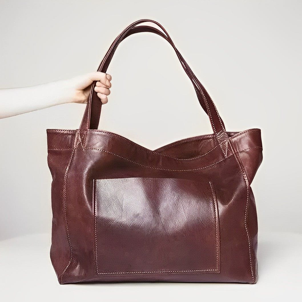 Lavinque Bags Marron foncé / Taille Unique Cabas en Cuir | Grand Format | Élégant et Polyvalent