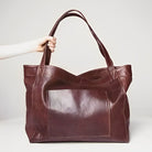 Lavinque Bags Marron foncé / Taille Unique Cabas en Cuir | Grand Format | Élégant et Polyvalent