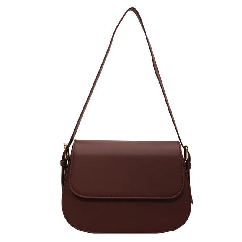 Lavinque Bags Marron foncé / Taille Unique Sac Bandoulière Élégant | Cuir Lisse | Minimaliste et Chic