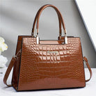 Lavinque Bags Marron Sac à Main Élégant | Effet Croco | Chic et Intemporel