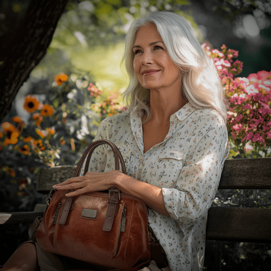 Lavinque Bags Marron Sac à Main Vintage | Marron Cognac | Chic Rétro et Grande Capacité