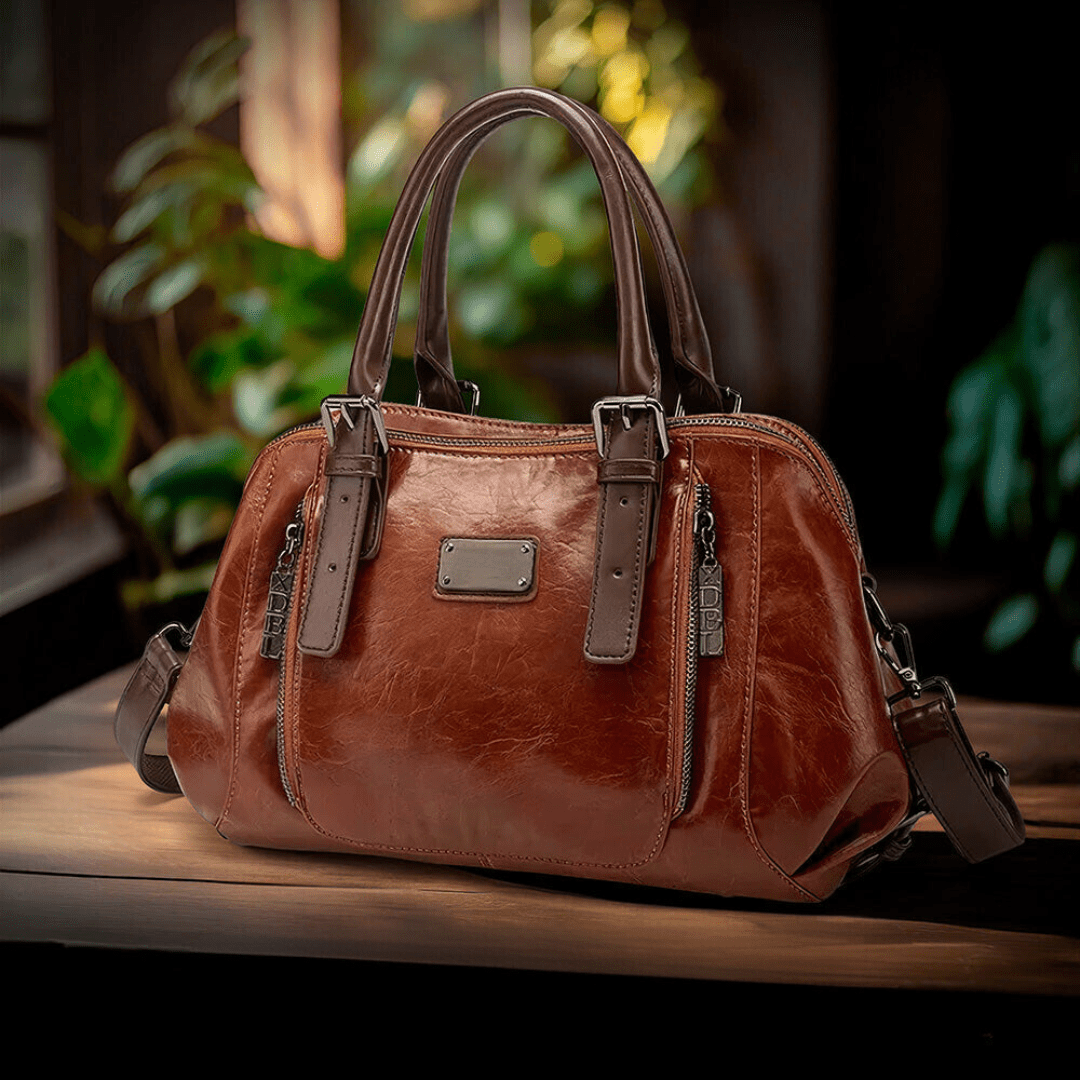 Lavinque Bags Marron Sac à Main Vintage | Marron Cognac | Chic Rétro et Grande Capacité