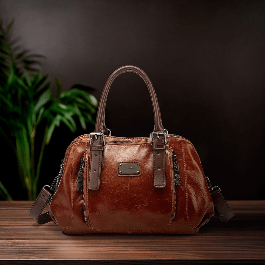 Lavinque Bags Marron Sac à Main Vintage | Marron Cognac | Chic Rétro et Grande Capacité