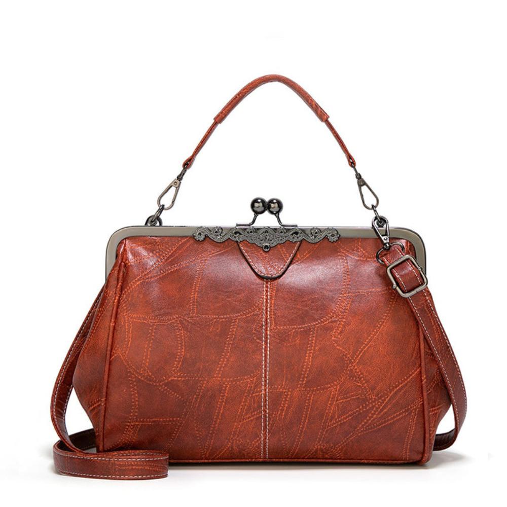 Lavinque Bags Marron Sac Structuré Rétro | Rouge Bordeaux | Élégant et Intemporel