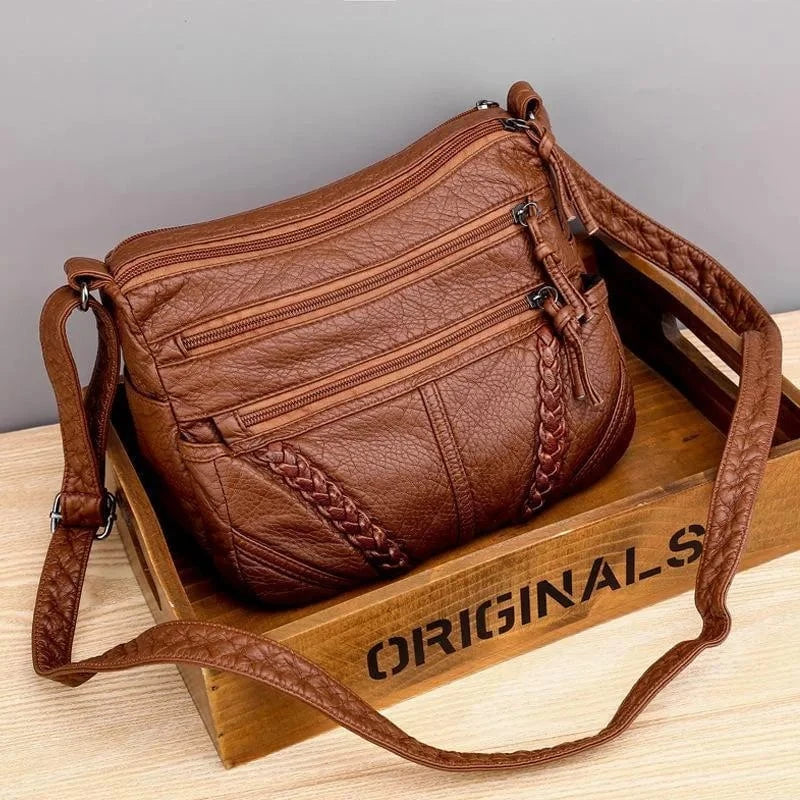 Lavinque Bags Marron / Taille Unique Sac Bandoulière | Cuir Synthétique & Multiples Compartiments | Élégance & Praticité