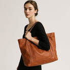 Lavinque Bags Marron / Taille Unique Sac Cabas en Cuir | Grand Format | Élégant et Pratique