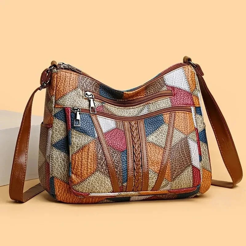 Lavinque Bags Mosaïque Sac Bandoulière Patchwork | Cuir PU Multicolore | Original et Fonctionnel