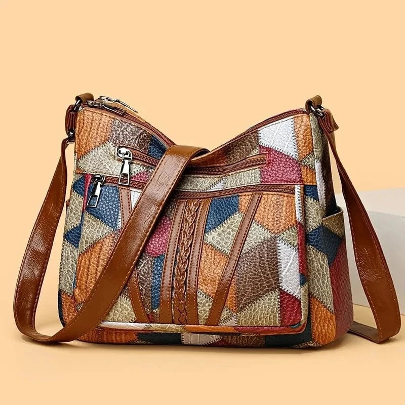 Lavinque Bags Mosaïque Sac Bandoulière Patchwork | Cuir PU Multicolore | Original et Fonctionnel