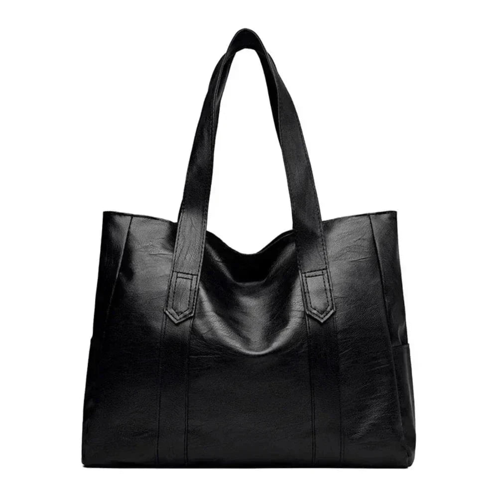 Lavinque Bags Noir Cabas Souple en Similicuir | Marron Cognac | Élégance Minimaliste et Grande Capacité