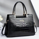 Lavinque Bags Noir Sac à Main Élégant | Effet Croco | Chic et Intemporel