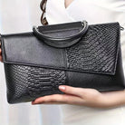 Lavinque Bags Noir Sac à Main | Noir Effet Croco | Chic & Contrasté