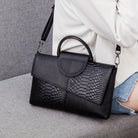 Lavinque Bags Noir Sac à Main | Noir Effet Croco | Chic & Contrasté