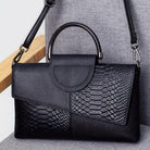 Lavinque Bags Noir Sac à Main | Noir Effet Croco | Chic & Contrasté