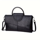 Lavinque Bags Noir Sac à Main | Noir Effet Croco | Chic & Contrasté