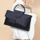 Lavinque Bags Noir Sac à Main | Noir Effet Croco | Chic & Contrasté